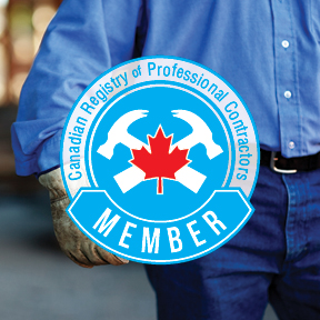 Canadian Registry of Professional Contractors logo, web, eblast and hardcover book